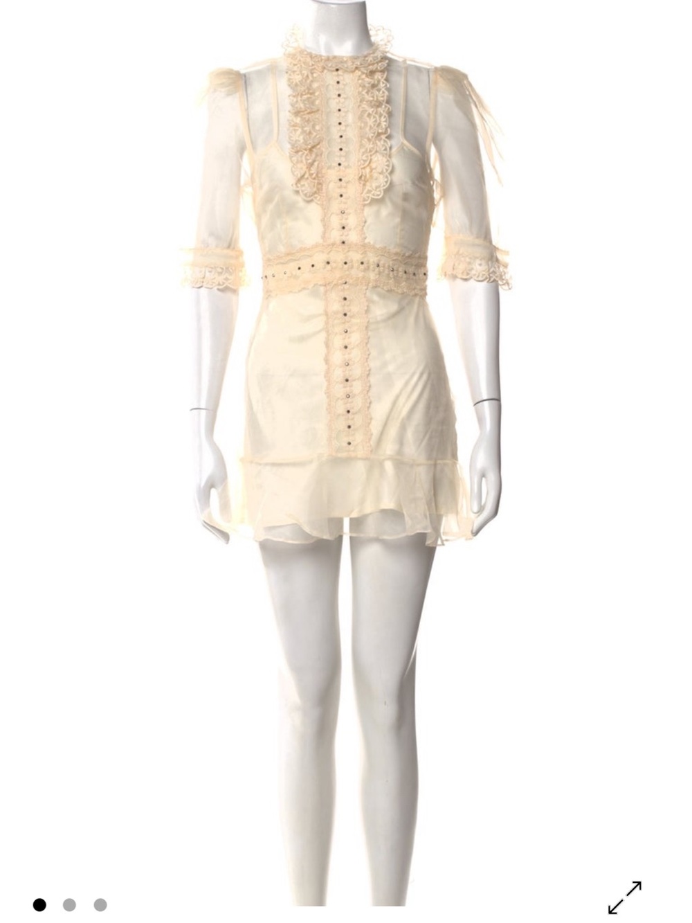 Alice McCall Ivory Lace-Trim Mini Dress - Women